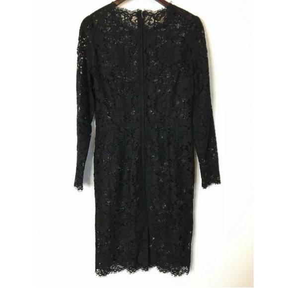 🖤 DOLCE & GABBANA Lace Long Sleeve Dress 46/10 - Picture 10 of 13
